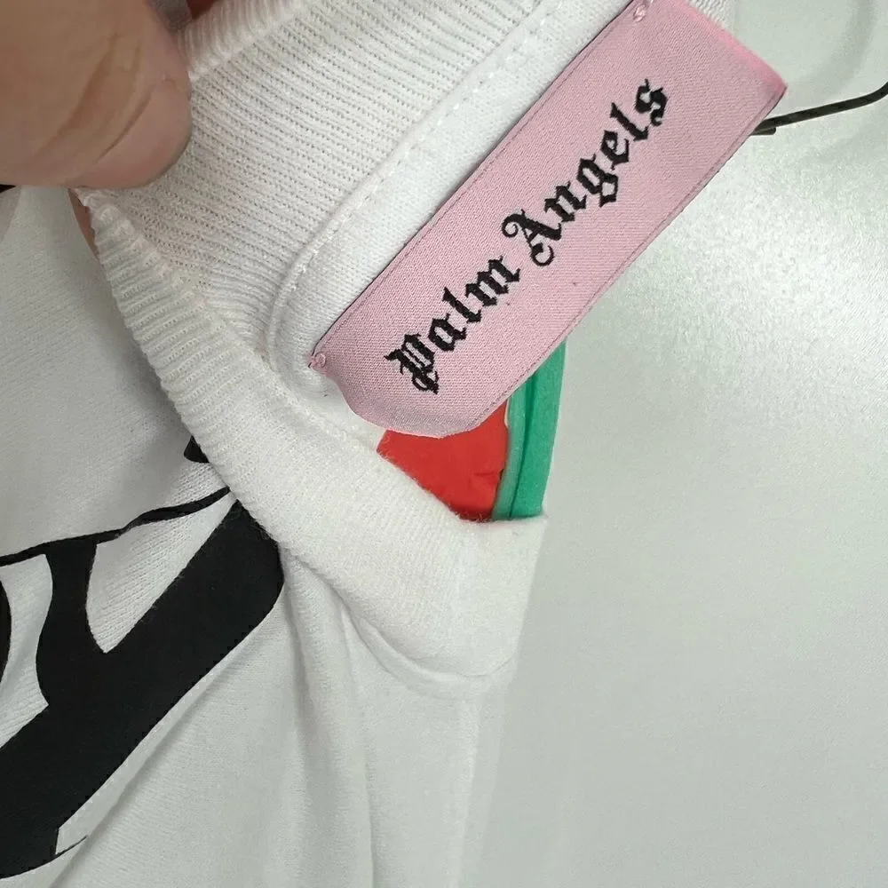 Palm Angels Size M Classic Logo Oversized White T-shirt